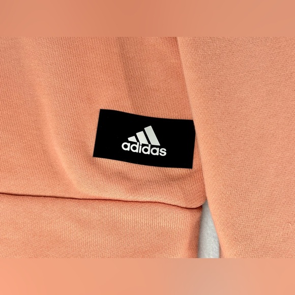 Adidas Women's Hidden Pocket Relaxed Fit Pullover Crop Hoodie Sweatshirt Sz L - Picture 4 of 10